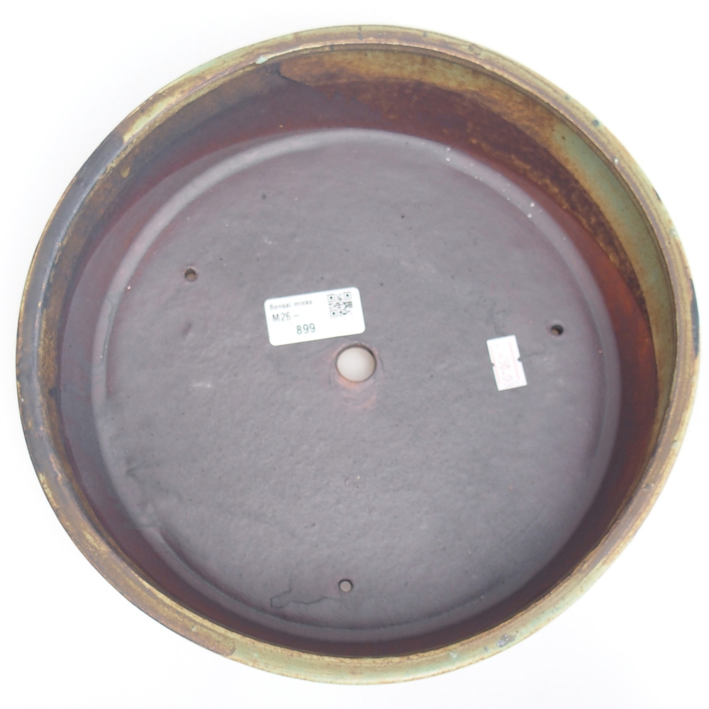 Bol à bonsaï en céramique 24,5 x 24,5 x 7,5 cm, vert-brun