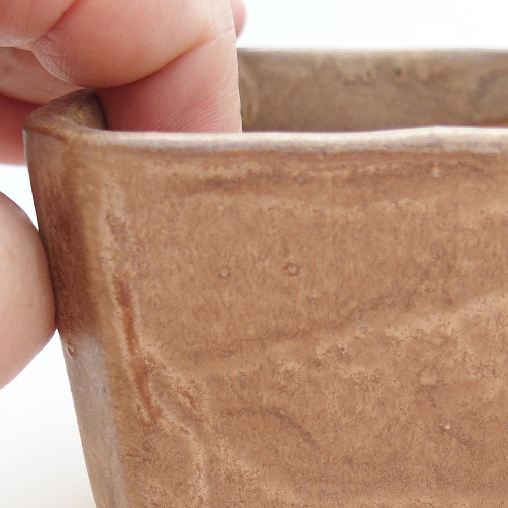 Bol à bonsaï en céramique 9 x 9 x 7 cm, couleur beige