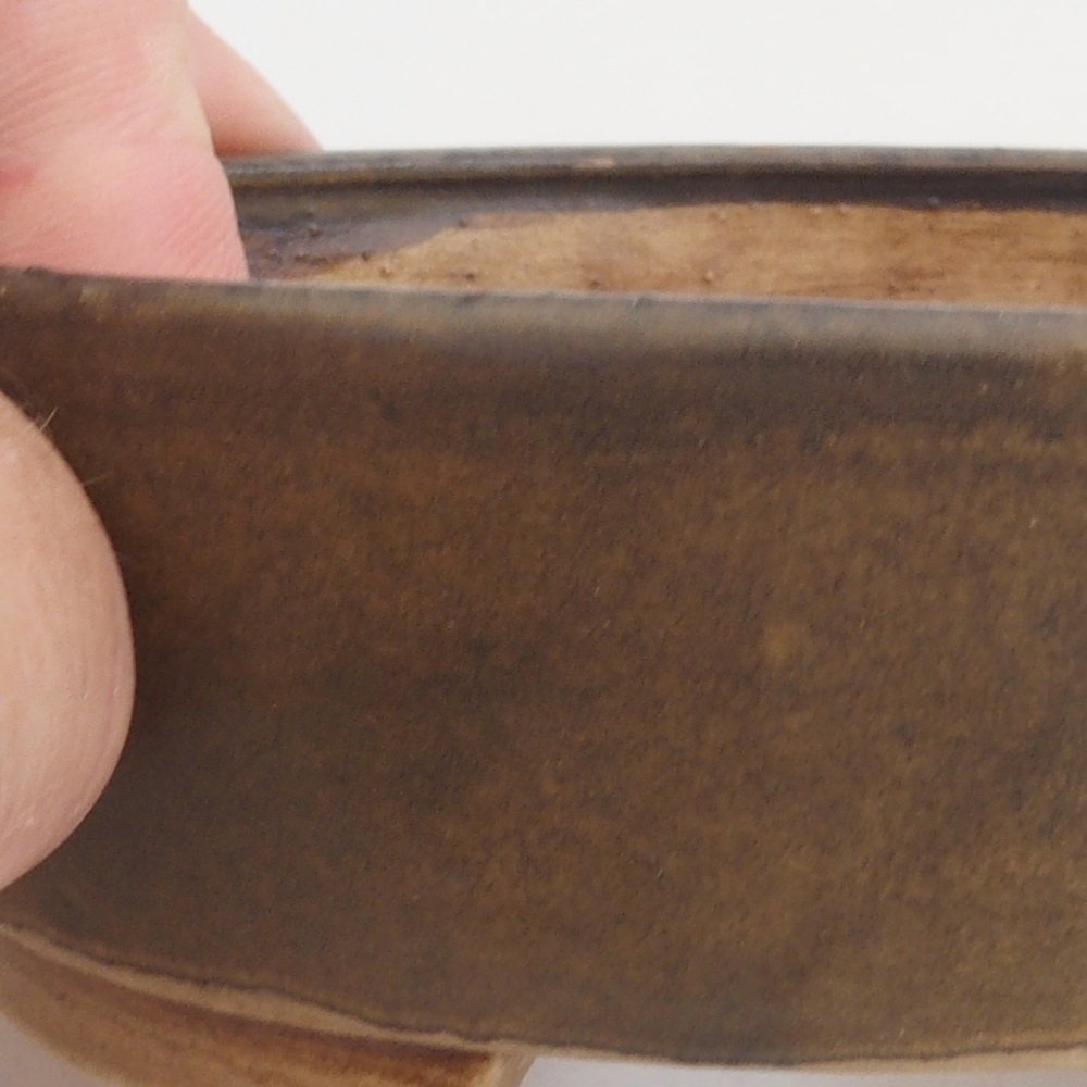 Bol à bonsaï en céramique 10 x 8,5 x 4 cm, brun