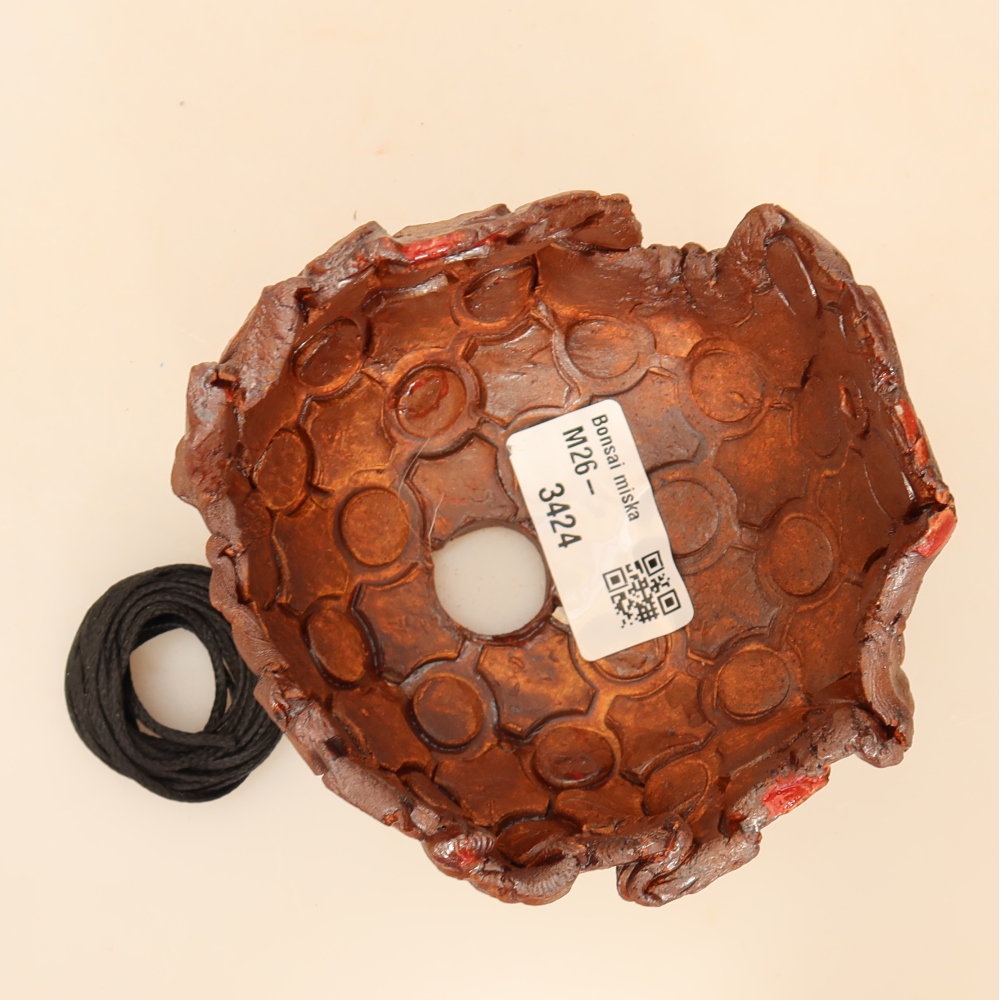 Coquille en céramique pour kokedama, 10 x 10 x 8 cm, couleur marron