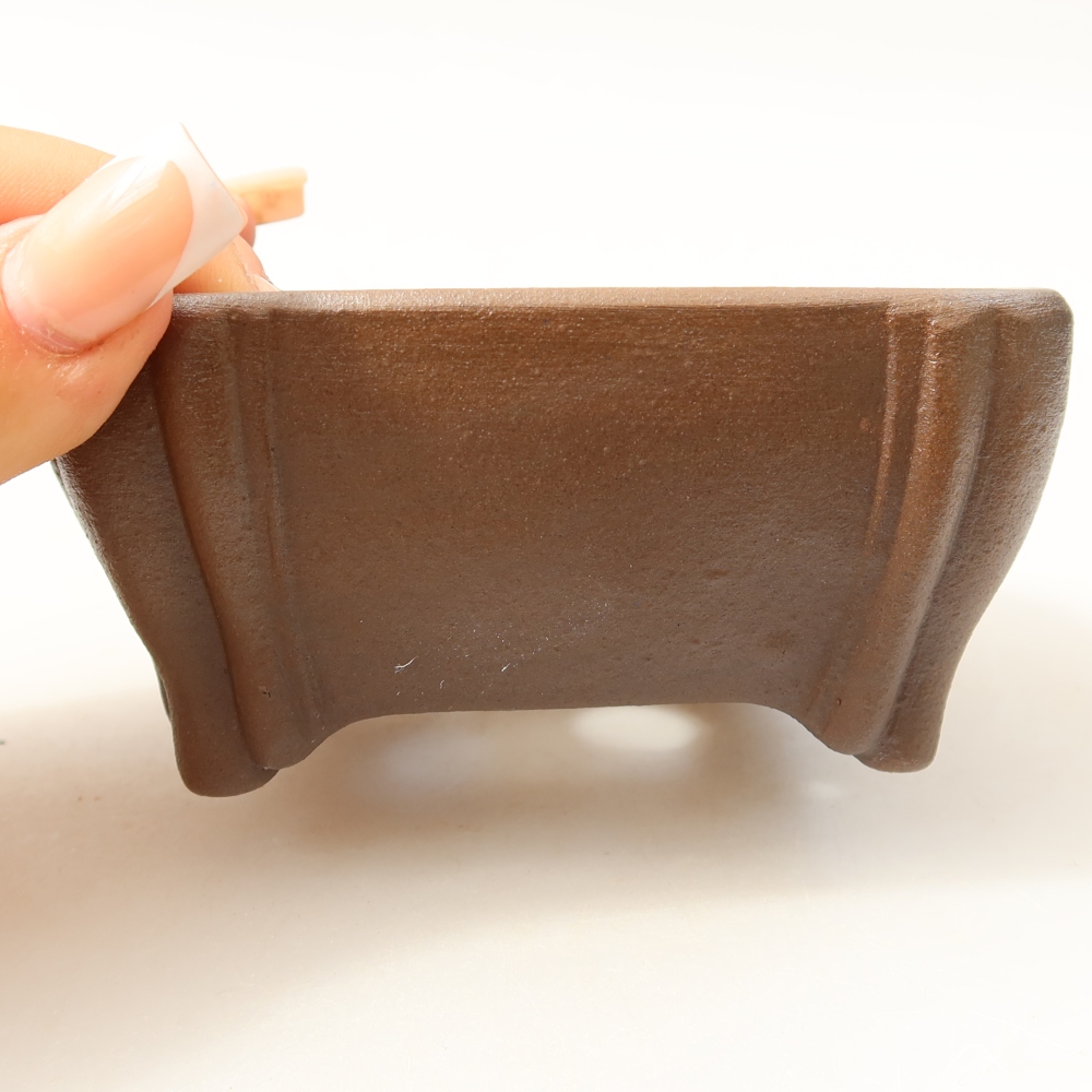 Bol à bonsaï en céramique 10,5 x 10,5 x 4,5 cm, brun