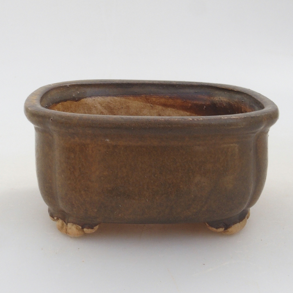 Bol à bonsaï en céramique 10 x 8,5 x 4 cm, brun