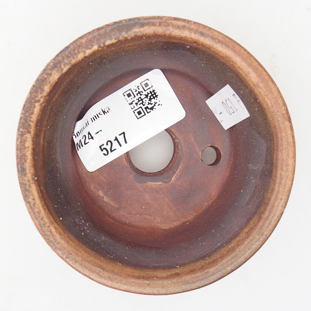 Bol à bonsaï en céramique 9 x 9 x 3,5 cm, brun