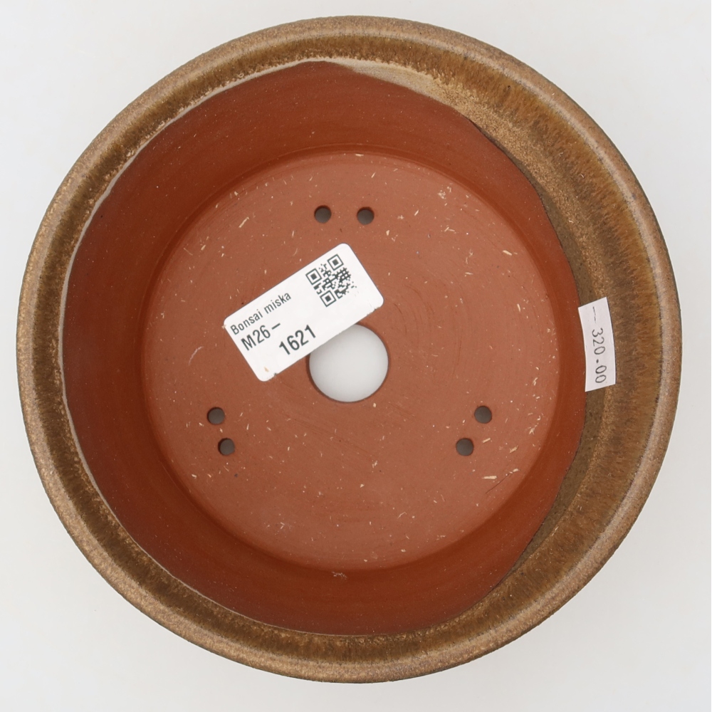 Pot à bonsaï en céramique 15,5 x 15,5 x 5,5 cm, couleur marron