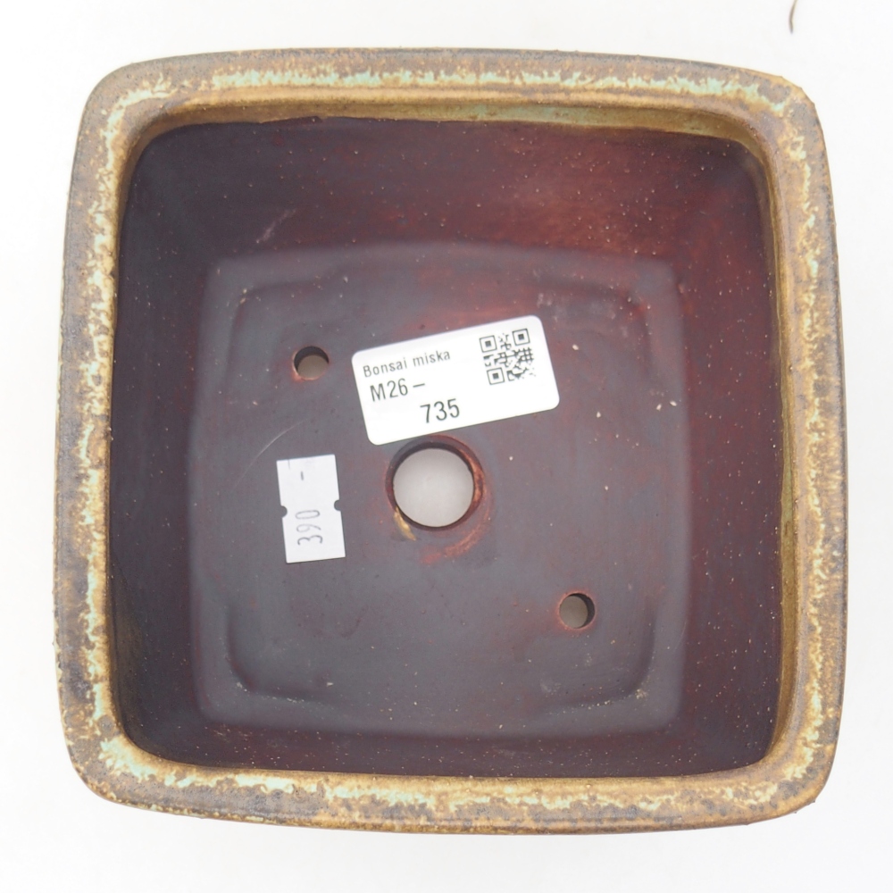 Bol à bonsaï en céramique 12,5 x 12,5 x 8 cm, vert