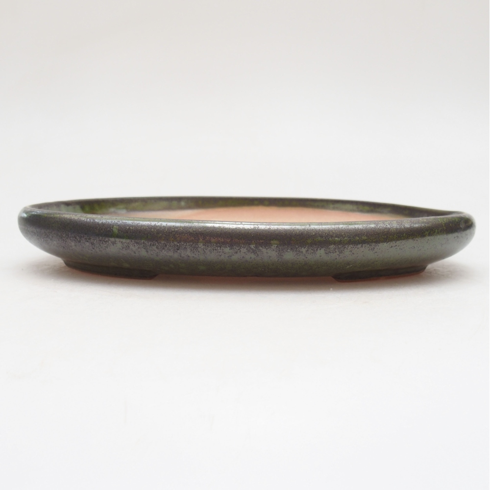 Bol à bonsaï en céramique 22 x 16,5 x 3 cm, vert