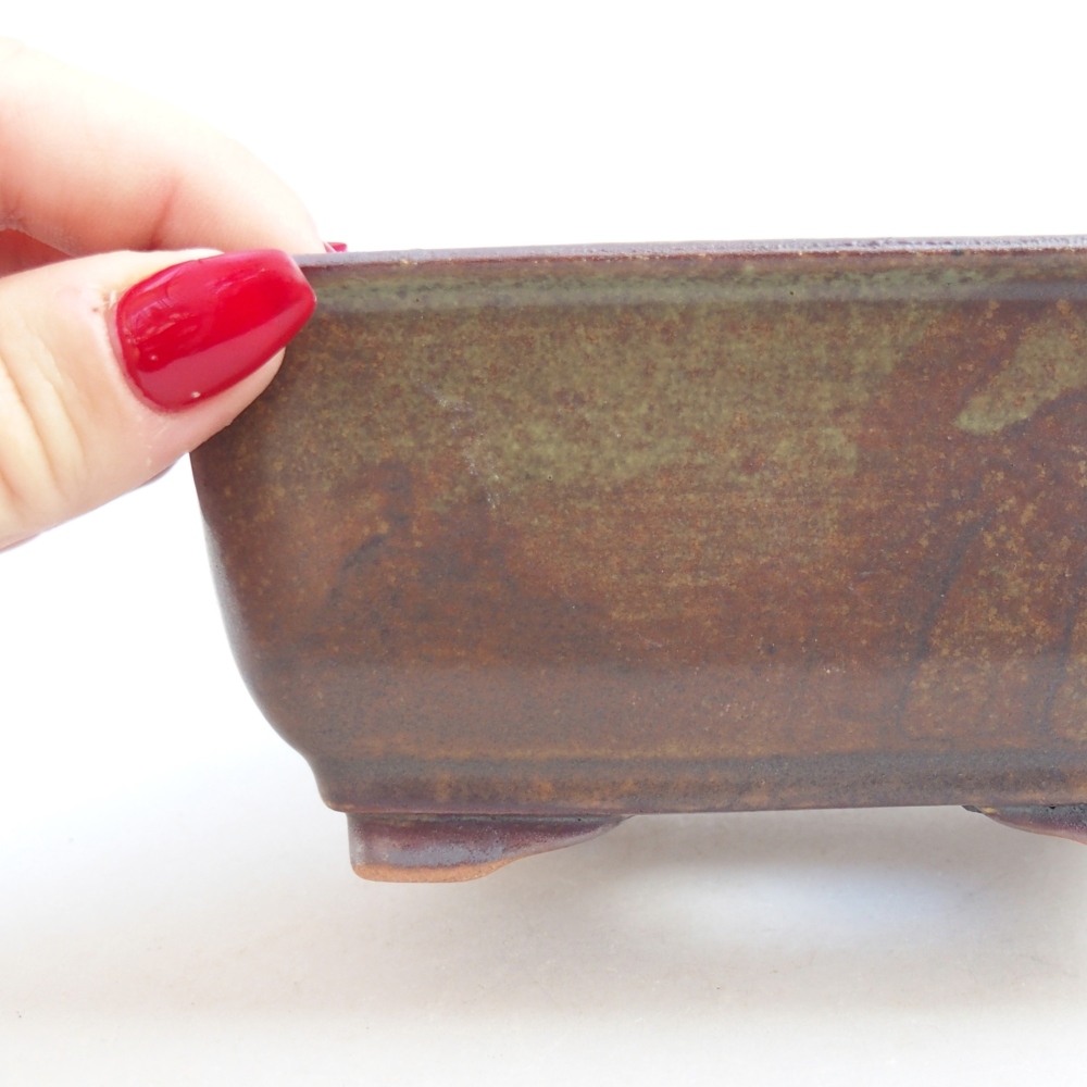 Bol à bonsaï en céramique 13 x 10 x 5,5 cm, brun