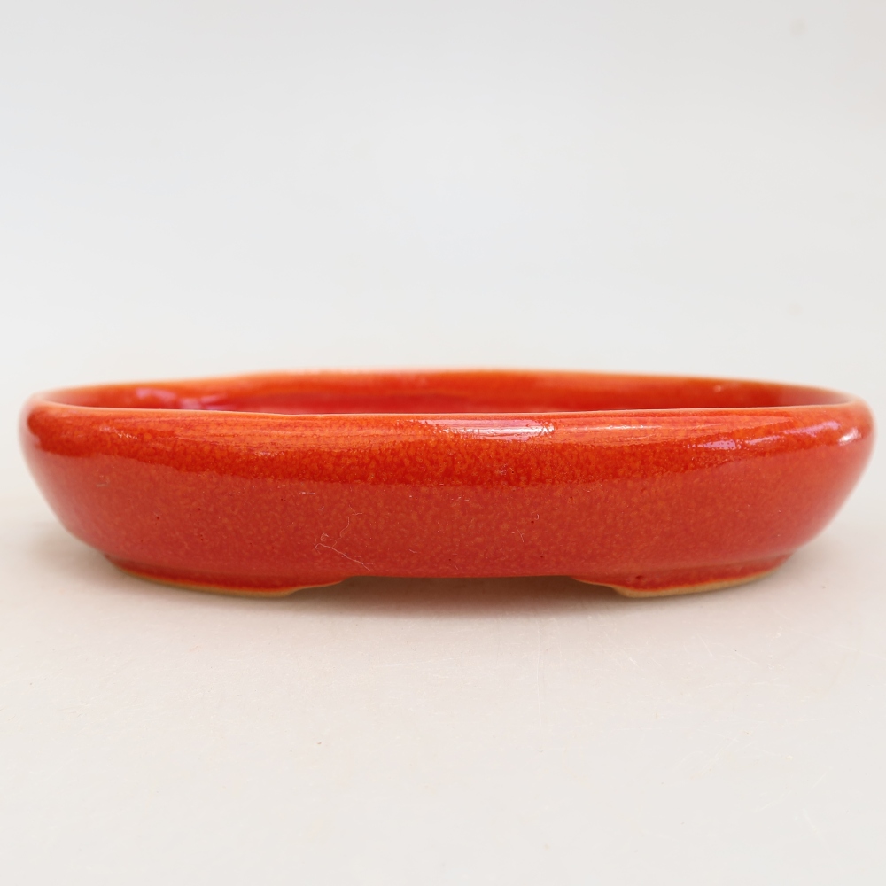 Pot à bonsaï en céramique 13 x 9,5 x 2,5 cm, couleur orange