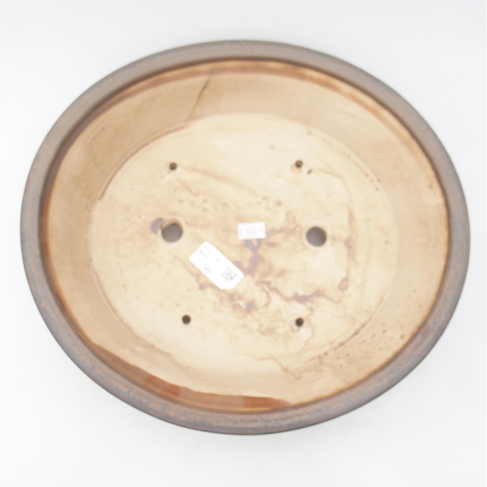 Bol à bonsaï en céramique 32 x 29 x 7 cm, brun