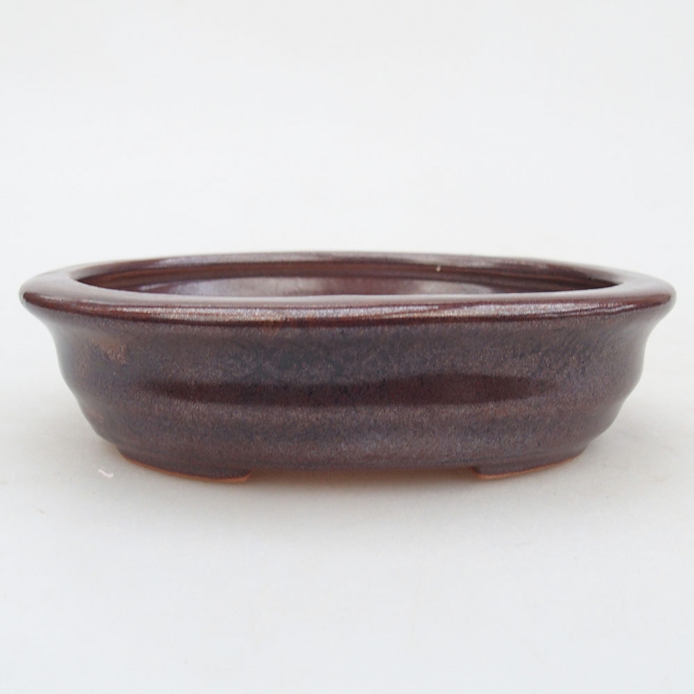 Bol à bonsaï en céramique 12 x 10 x 3 cm, brun