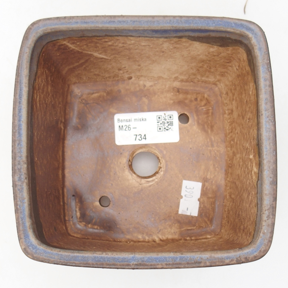 Bol à bonsaï en céramique 12,5 x 12,5 x 8 cm, couleur bleu