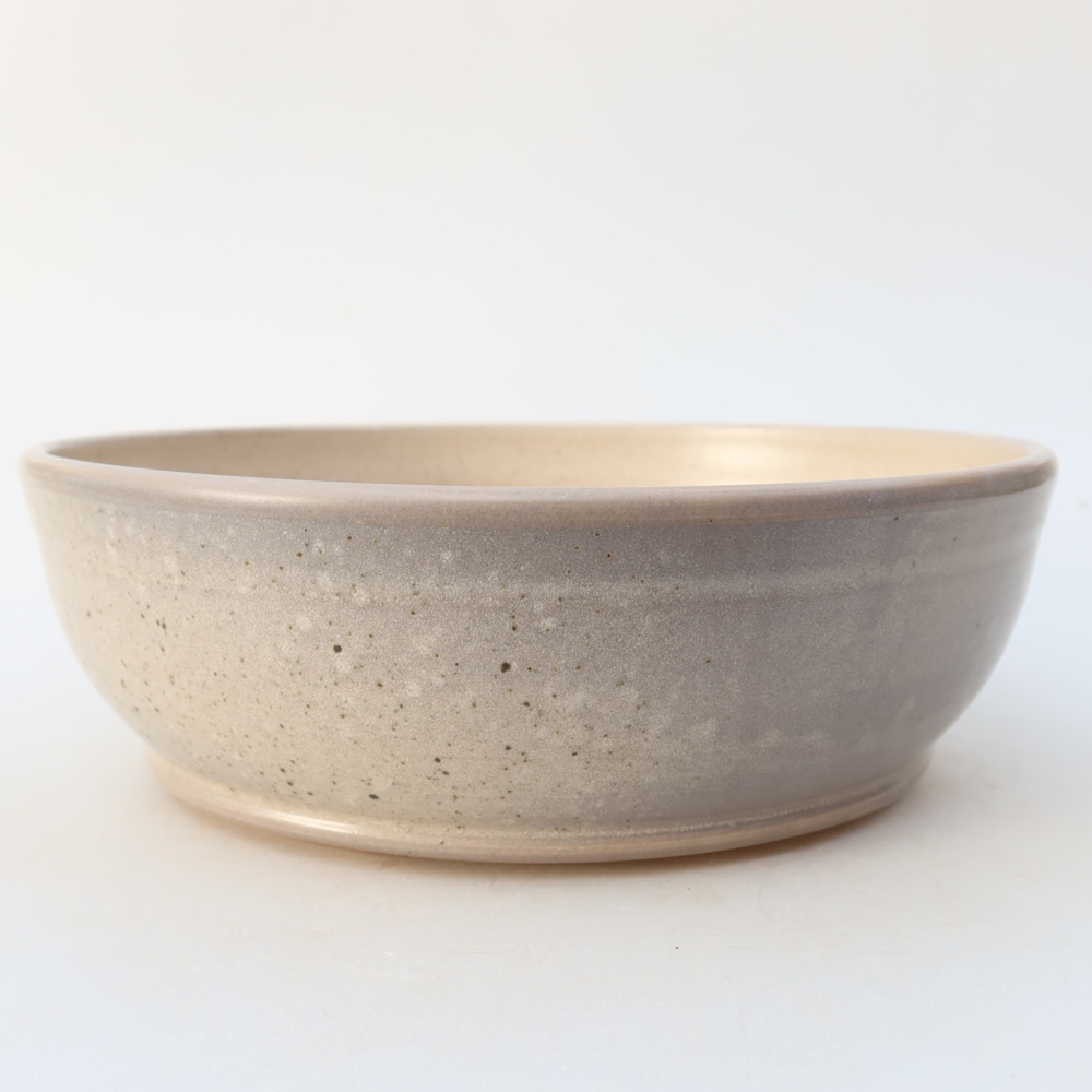 Pot à bonsaï en céramique 20 x 20 x 6,5 cm, couleur beige