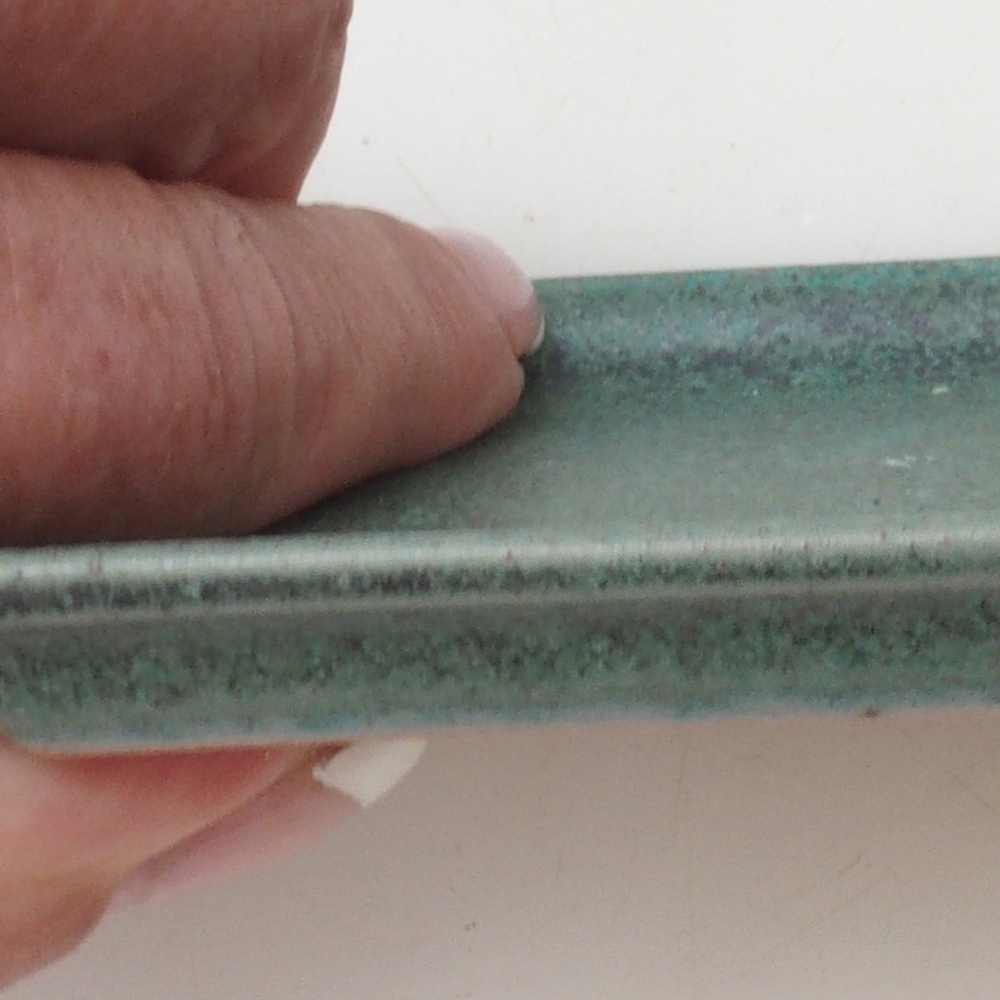 Soucoupe Bonsaï rectangle D5-S - 11,5 x 8,5 x 1 cm - vert