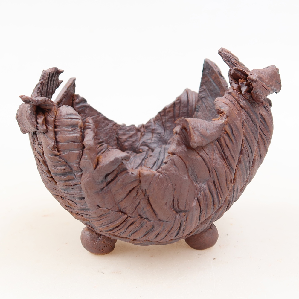 Coquille en céramique  10,5 x 9,5 x 9 cm, couleur marron