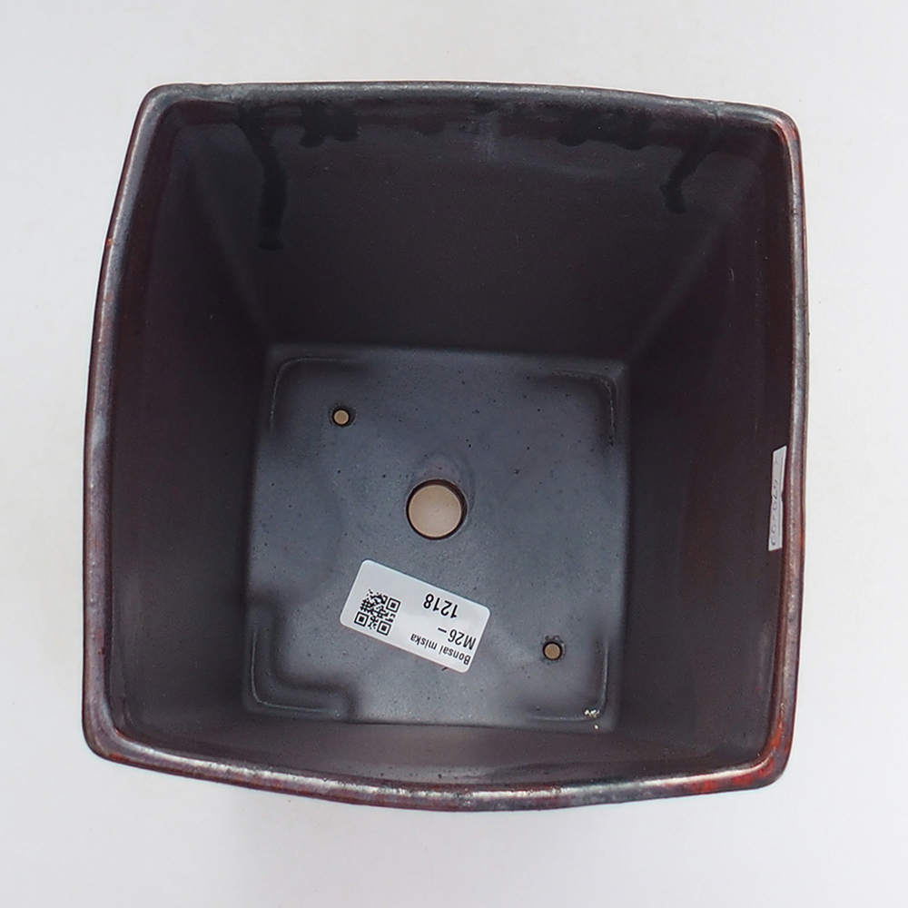 Bol à bonsaï en céramique 15 x 15 x 19 cm, couleur rouge