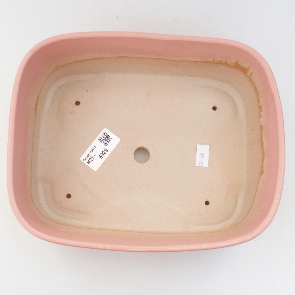 Bol à bonsaï en céramique 23 x 18 x 7,5 cm, rose