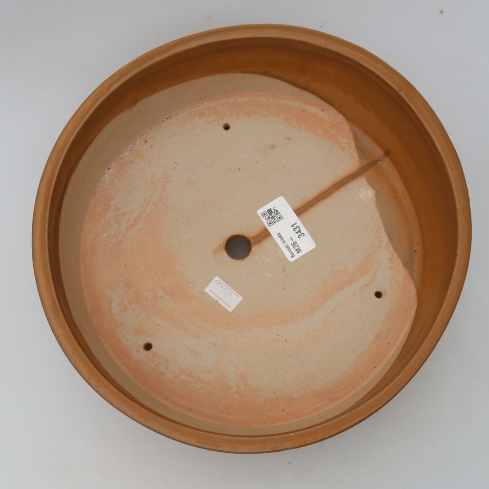 Pot à bonsaï en céramique 24 x 24 x 7 cm, couleur marron