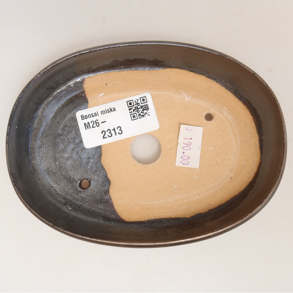 Pot à bonsaï en céramique 13 x 9,5 x 2,5 cm, couleur métallique
