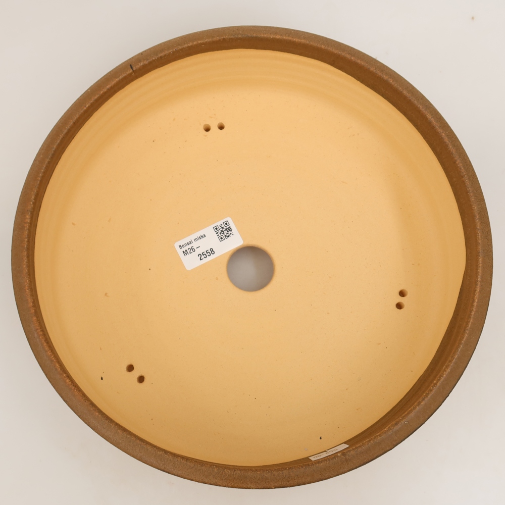 Pot à bonsaï en céramique 26 x 26 x 7 cm, couleur marron