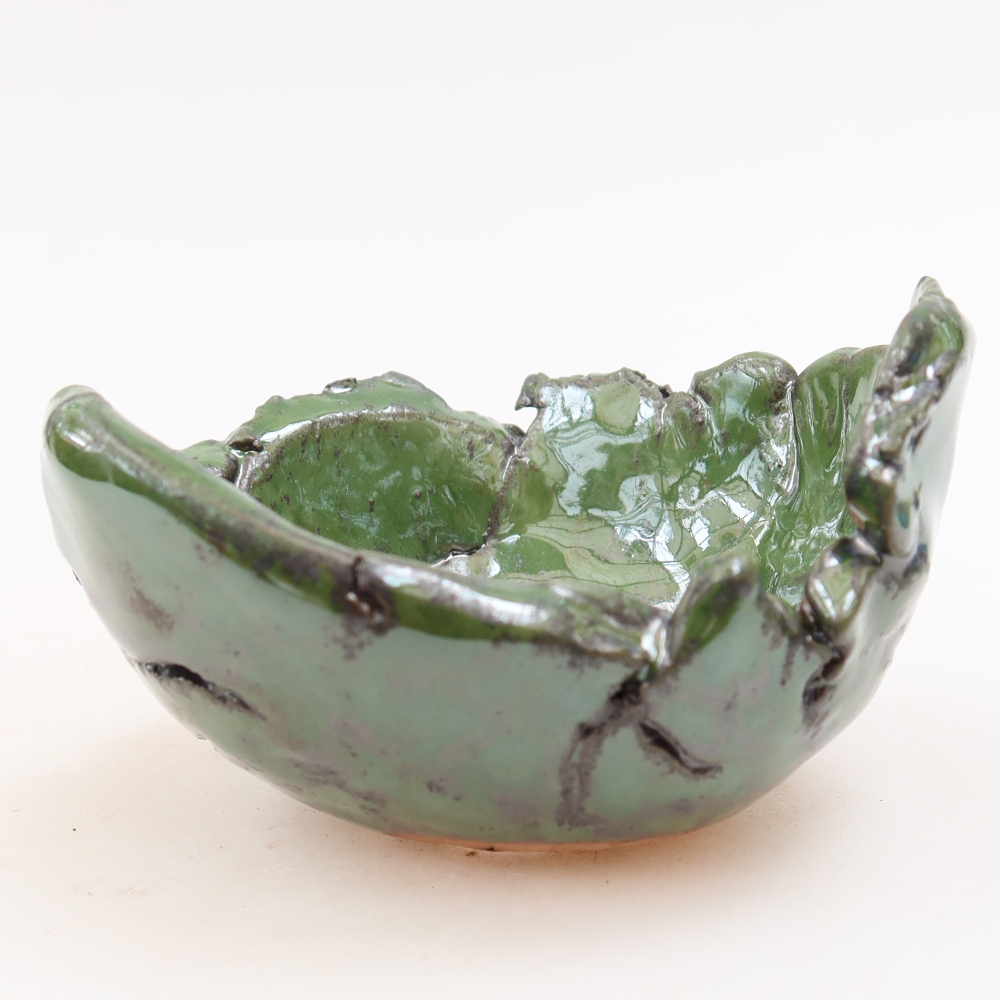 Coquille en céramique  11,5 x 10,5 x 7 cm, couleur verte
