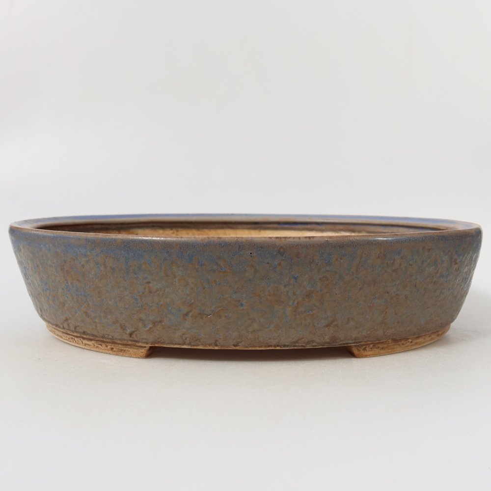 Bol à bonsaï en céramique 26,5 x 24 x 5,5 cm, couleur bleu