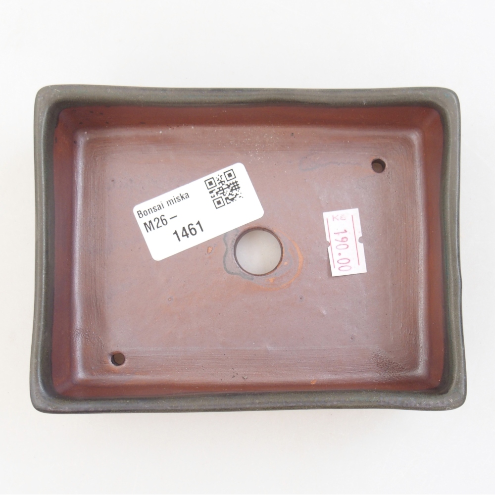 Bol à bonsaï en céramique 13 x 9,5 x 4 cm, gris