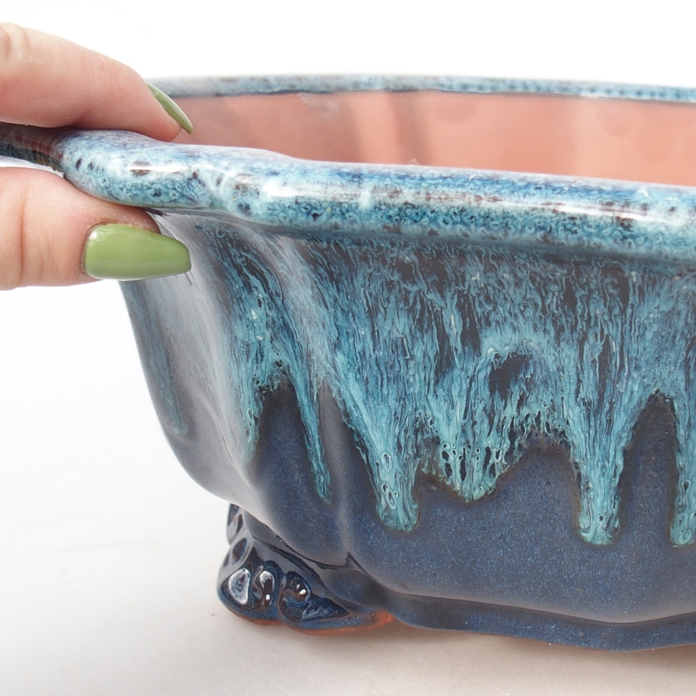 Bol 30,5 x 30,5 x 11,5 cm bleu-blanc