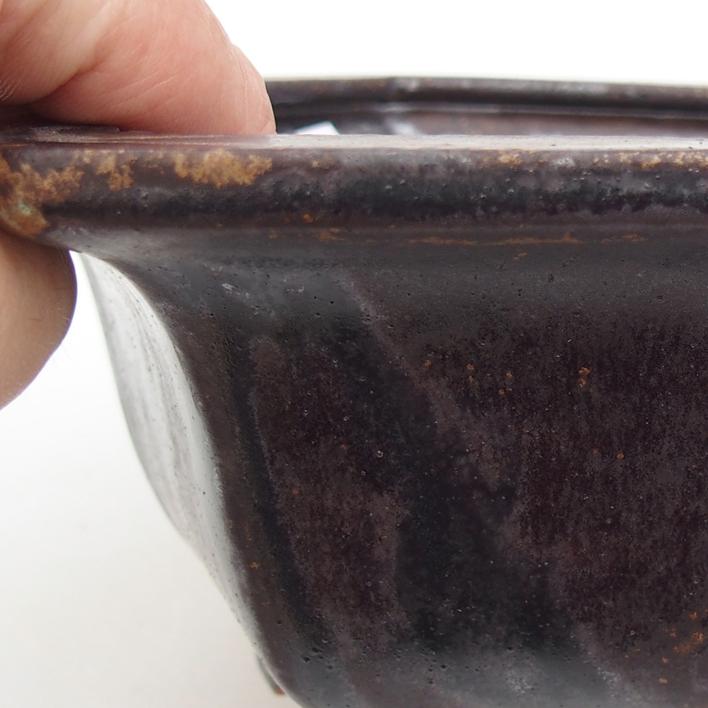 Bol à bonsaï en céramique 18 x 16 x 9 cm, couleur métal