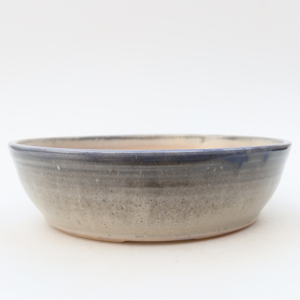 Pot à bonsaï en céramique 21 x 21 x 6 cm, couleur bleue