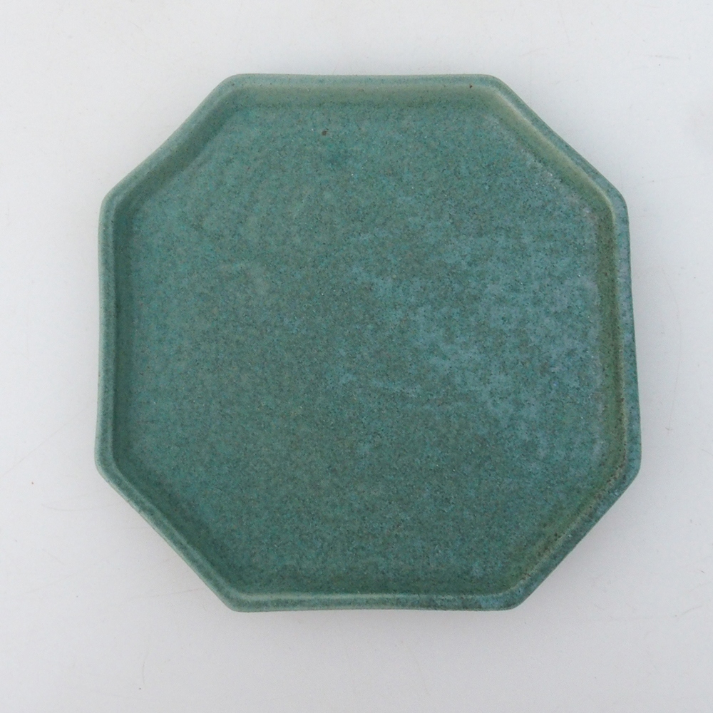 Bol bonsaï + soucoupe H13 - 12,5x12,5 x4,5 cm - vert