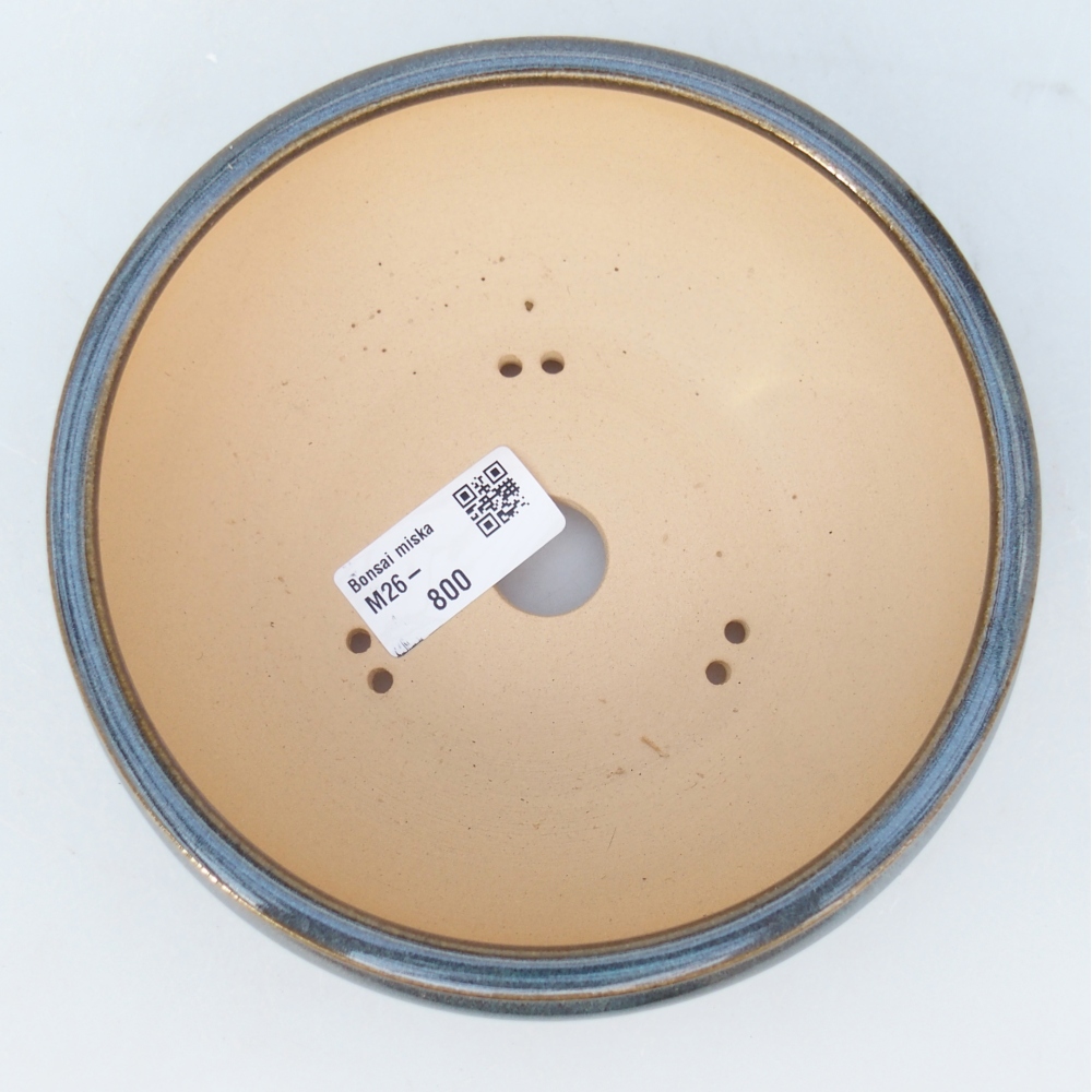 Bol à bonsaï en céramique 15 x 15 x 6 cm, bleu-gris