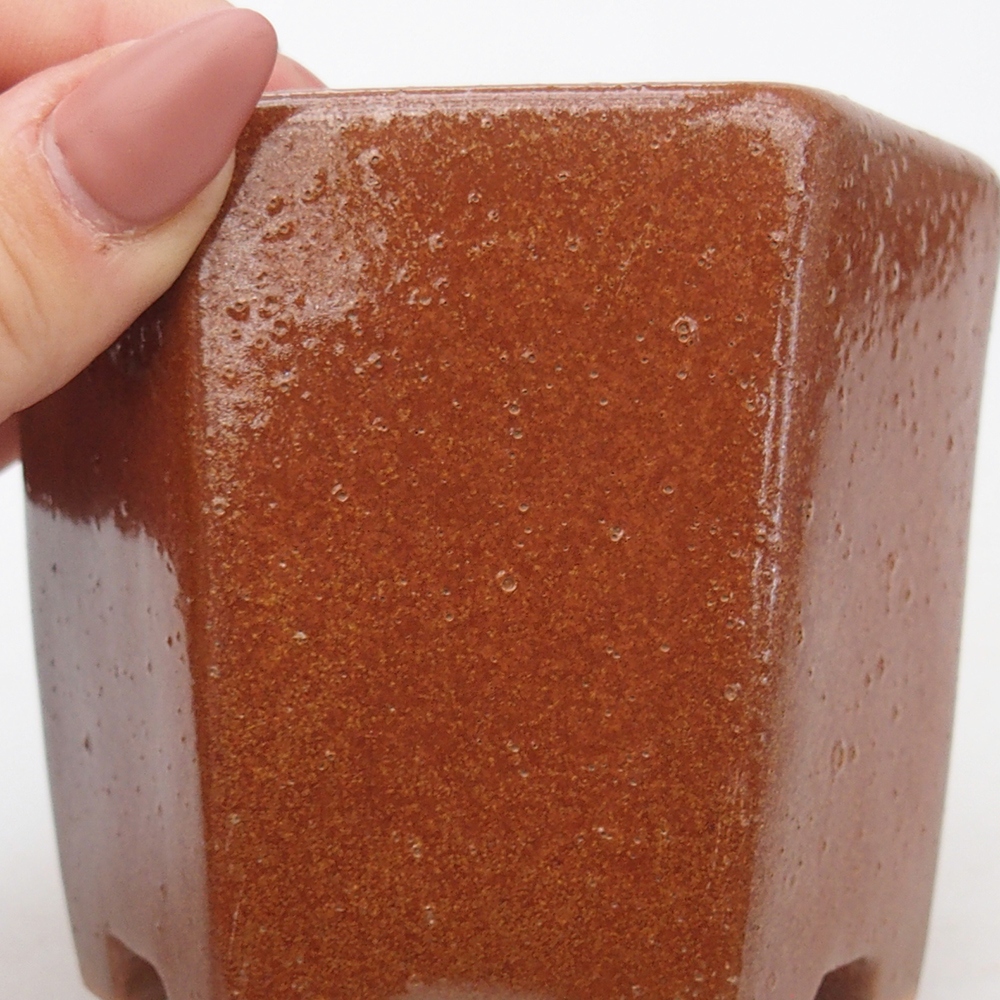 Bol à bonsaï en céramique 9,5 x 8,5 x 8 cm, brun