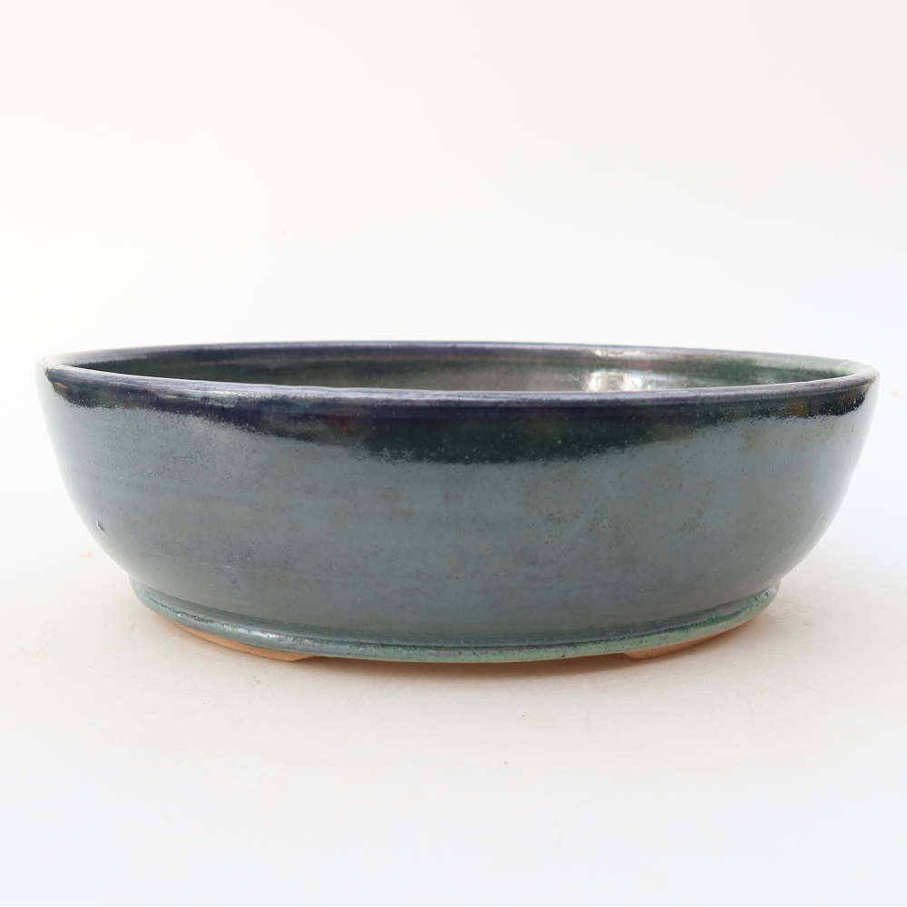 Bol à bonsaï en céramique 19 x 19 x 6 cm, couleur bleu