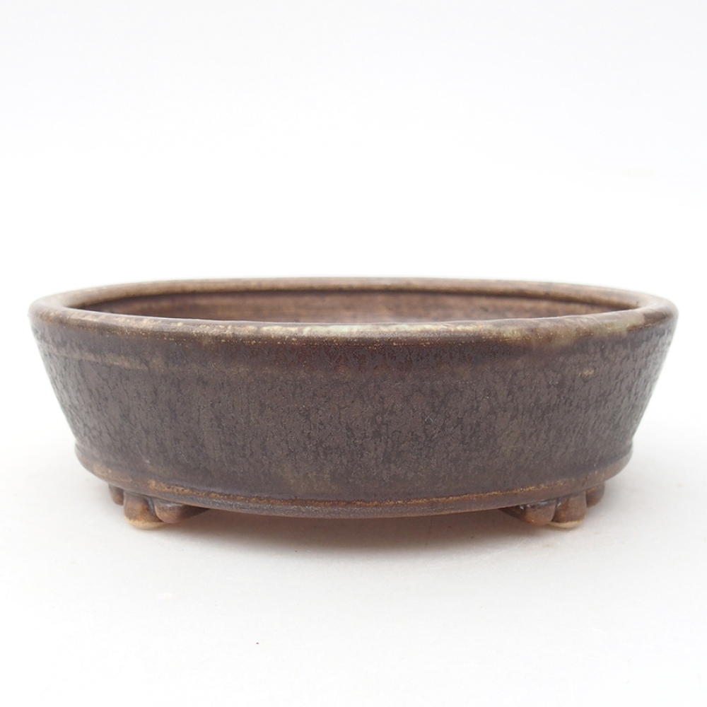 Bol à bonsaï en céramique 13,5 x 13,5 x 4 cm, brun