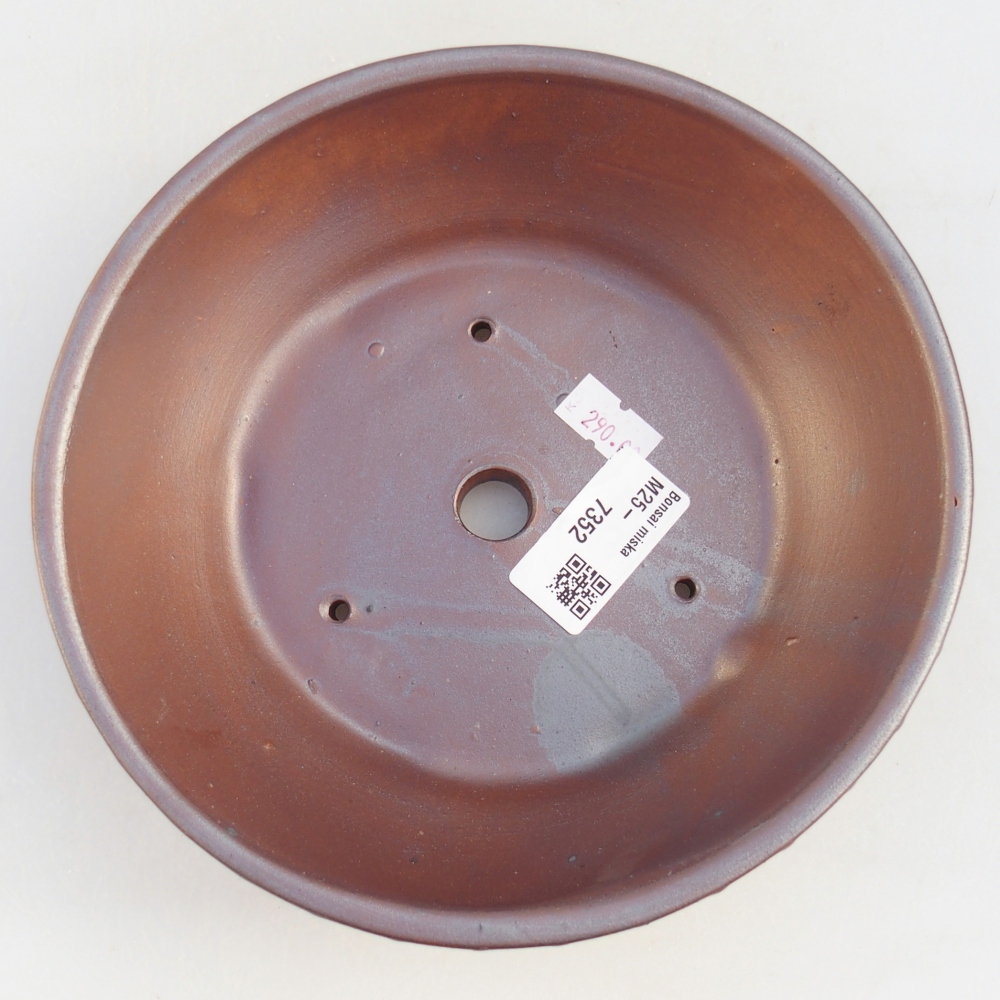 Bol à bonsaï en céramique 18 x 18 x 5,5 cm, couleur métal