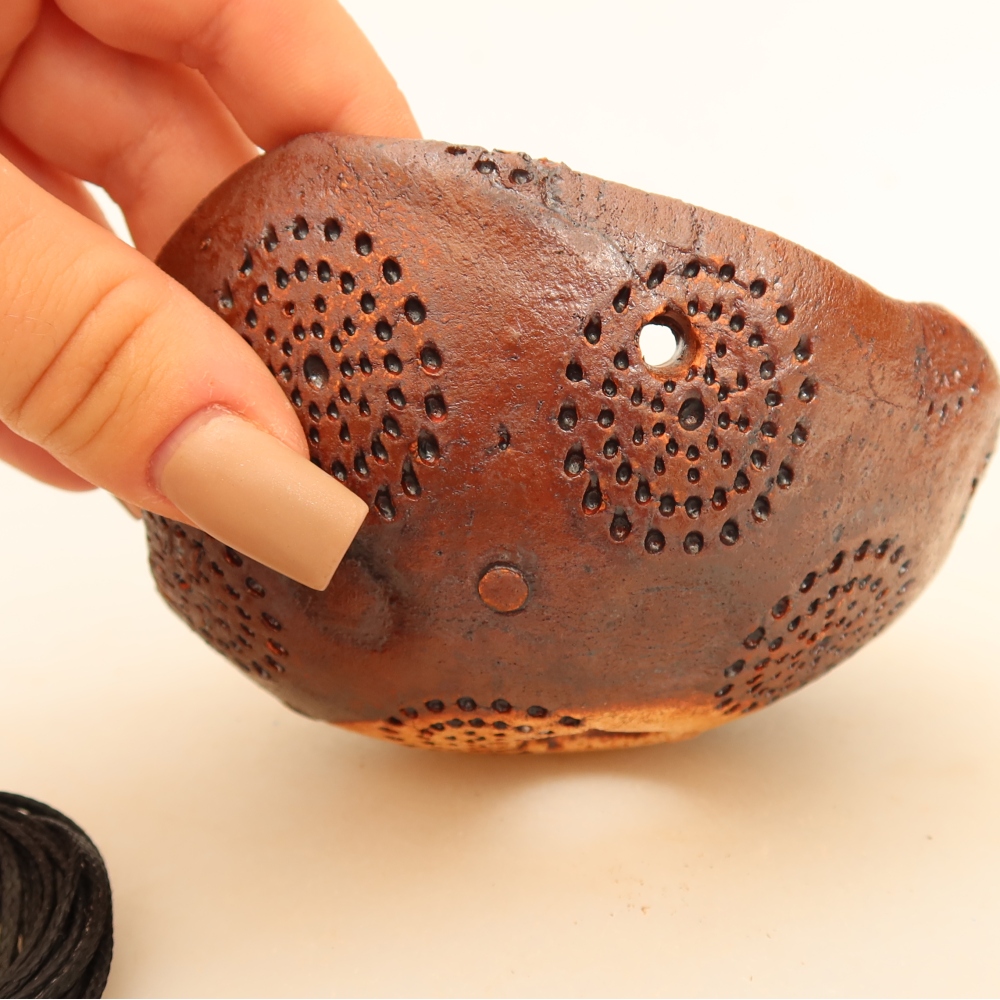 Coquille en céramique pour kokedama, 10 x 10 x 6,5 cm, couleur marron