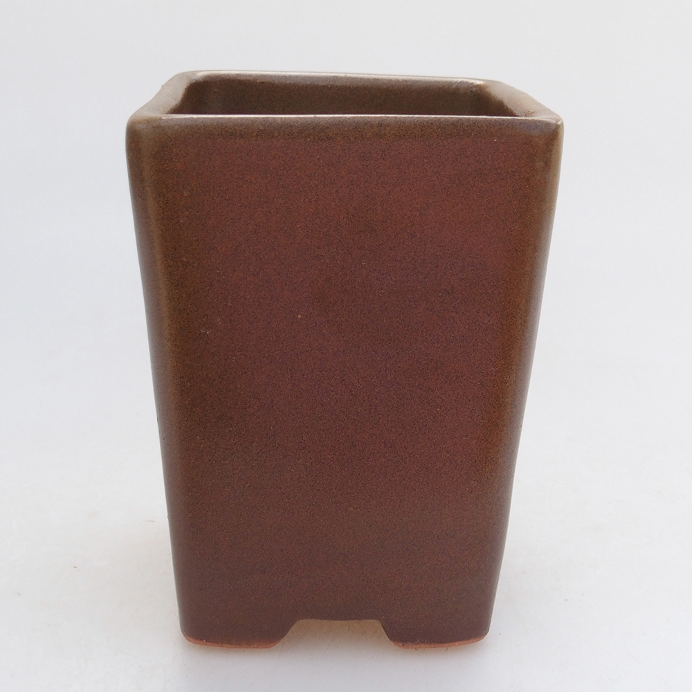 Bol à bonsaï en céramique 7,5 x 7,5 x 10,5 cm, brun