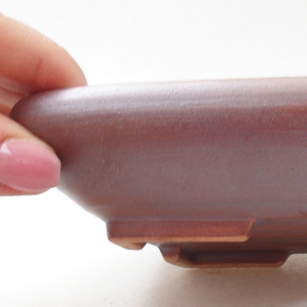 Bol à bonsaï en céramique 17 x 13,5 x 3,5 cm, couleur métal