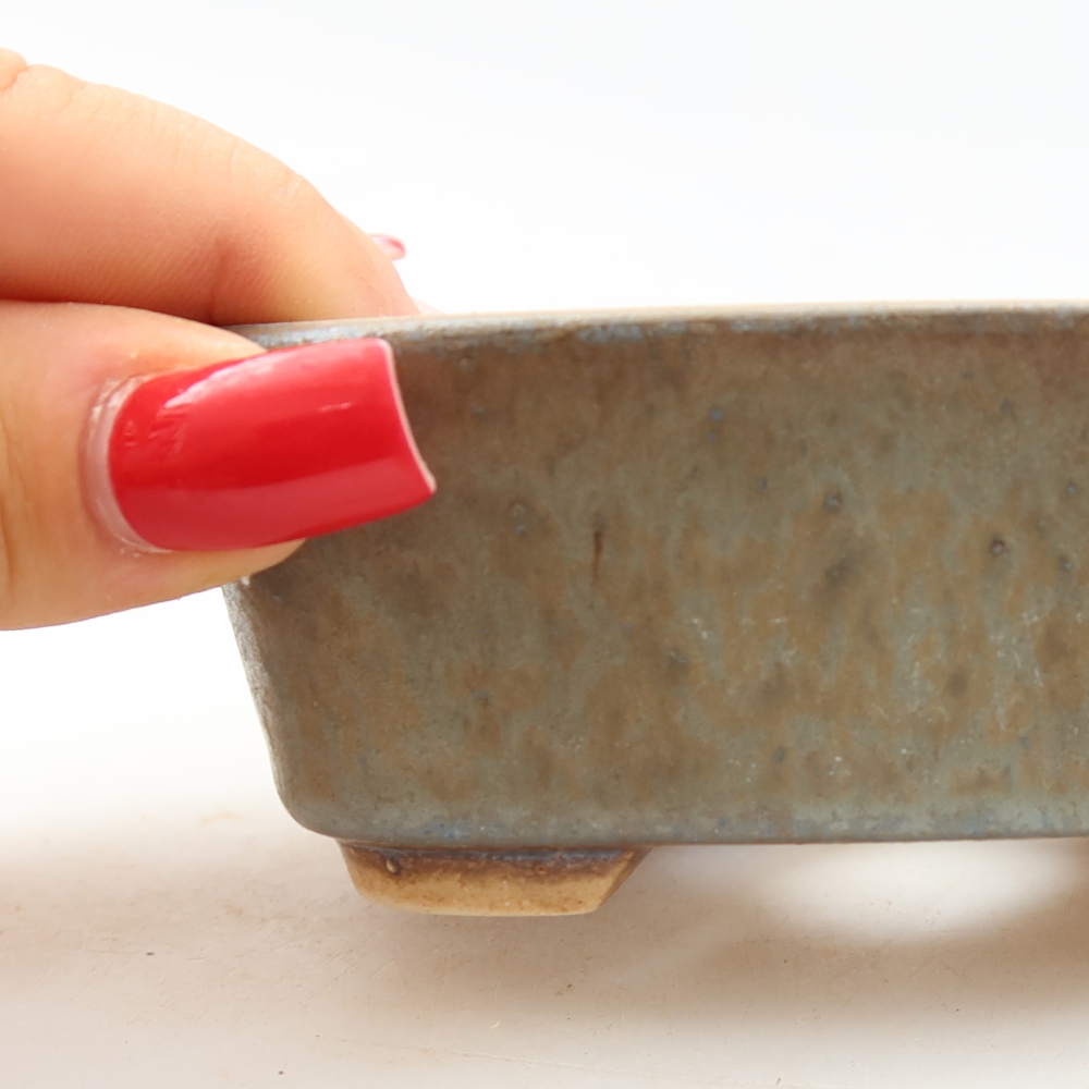 Pot à bonsaï en céramique 10 x 8,5 x 4 cm, couleur bleue