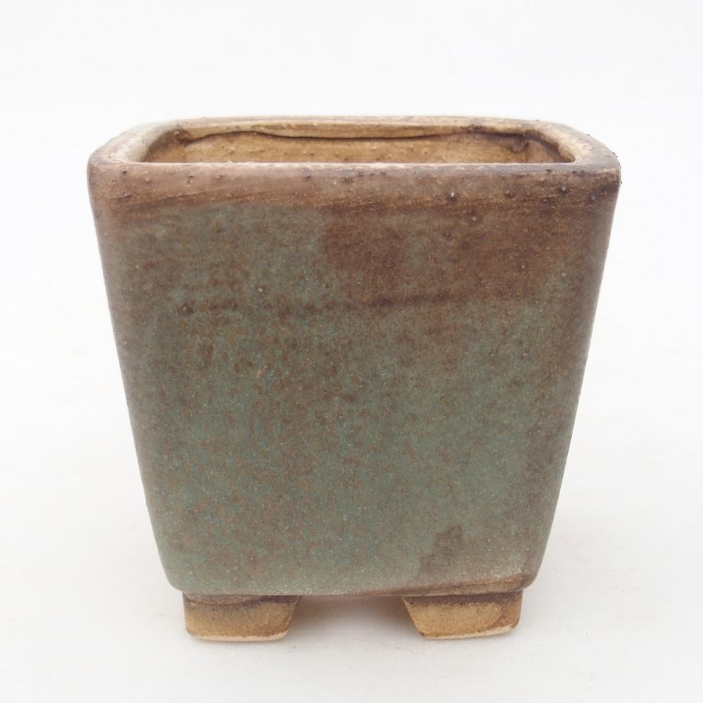 Bol à bonsaï en céramique 7,5 x 7,5 x 7,5 cm, vert
