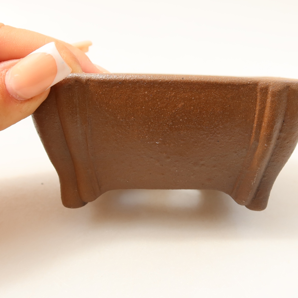 Bol à bonsaï en céramique 10,5 x 10,5 x 4,5 cm, brun