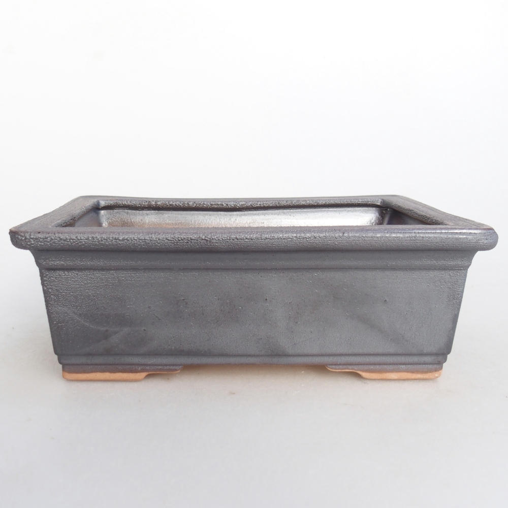 Bol à bonsaï en céramique 16 x 12 x 6 cm, couleur métal