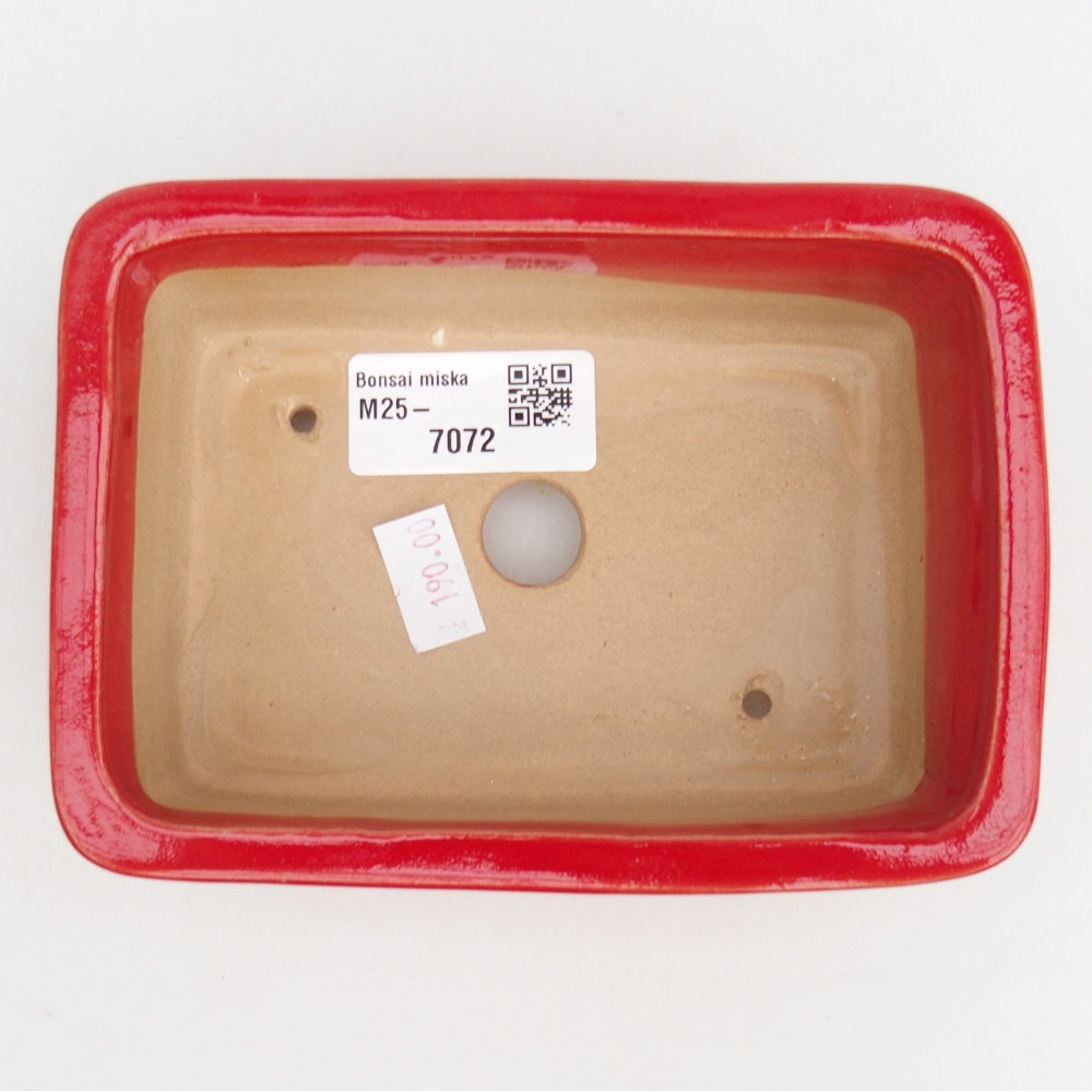 Bol à bonsaï en céramique 13,5 x 10 x 4,5 cm, couleur rouge