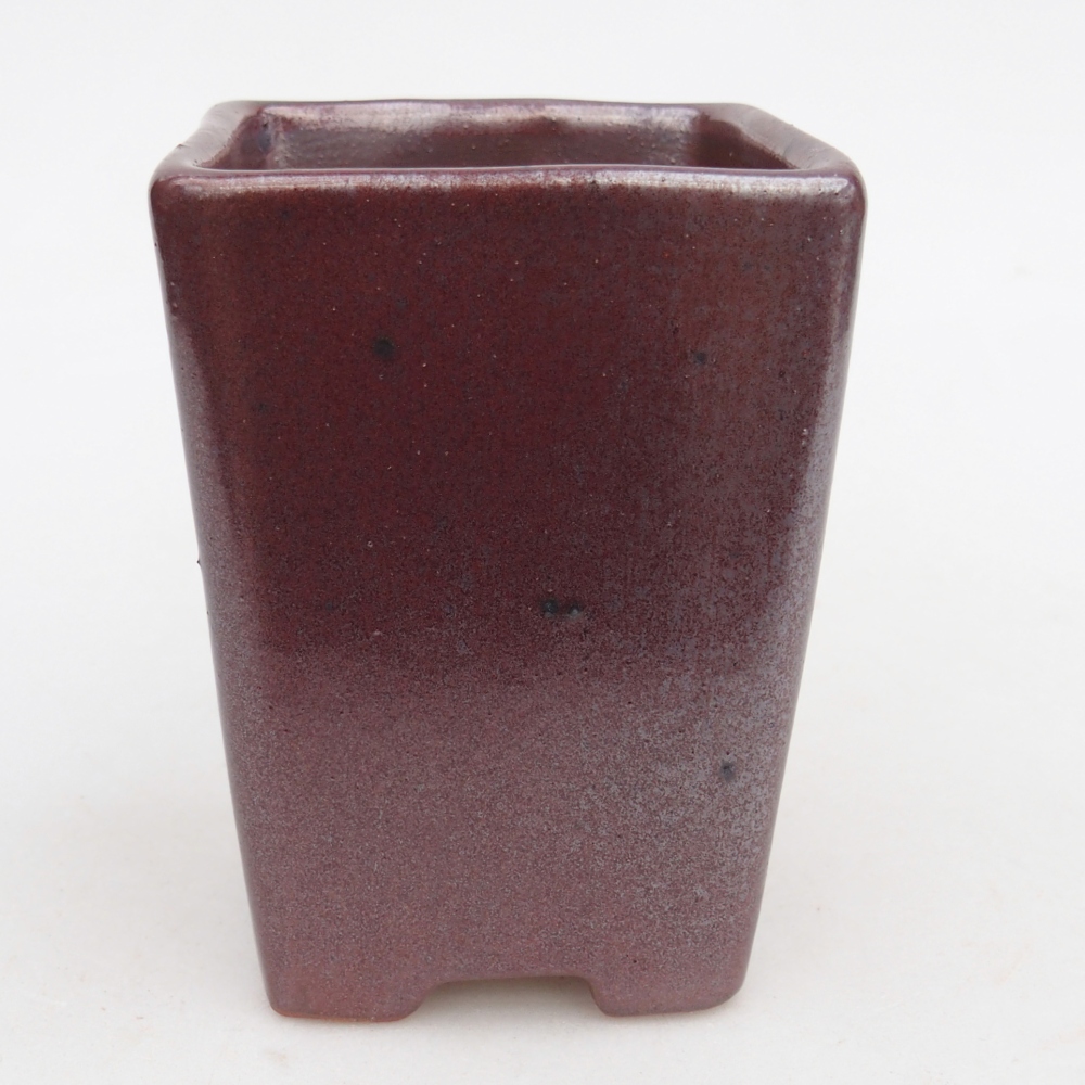 Bol à bonsaï en céramique 8 x 8 x 10,5 cm, couleur bordeaux