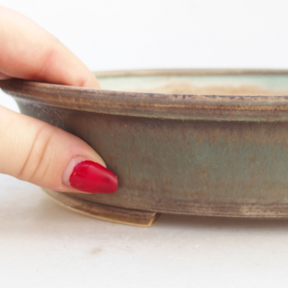 Bol à bonsaï en céramique 24 x 21 x 5 cm, vert