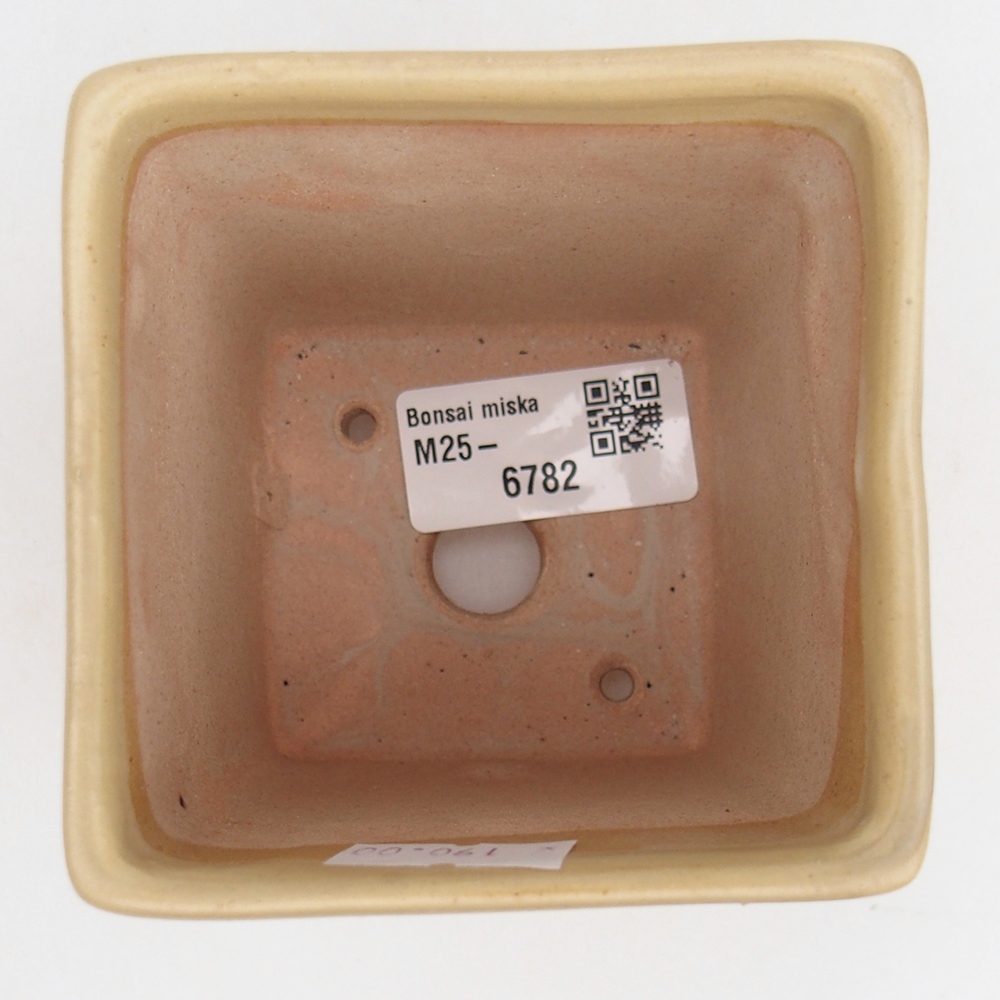 Bol à bonsaï en céramique 7,5 x 7,5 x 10 cm, couleur beige