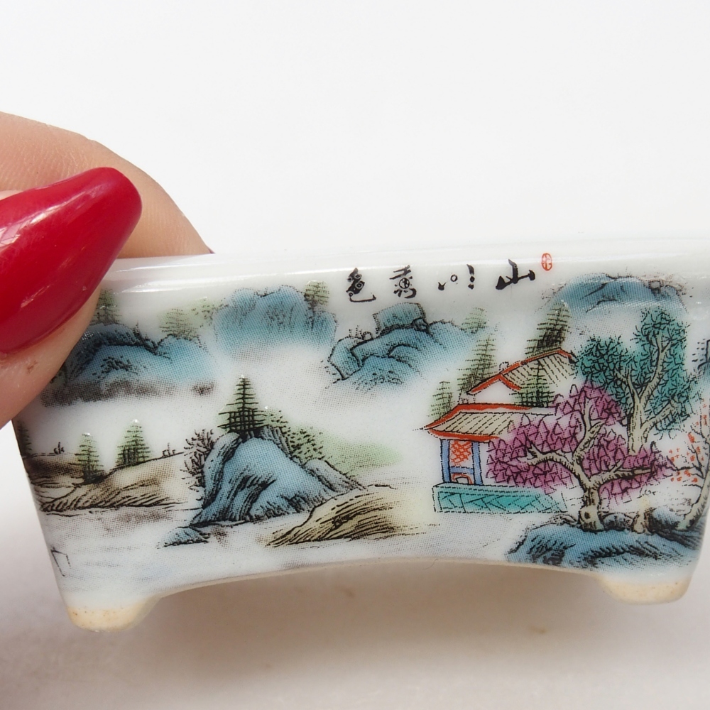 Mini bol bonsaï 8 x 6,5 x 3,5 cm, blanc