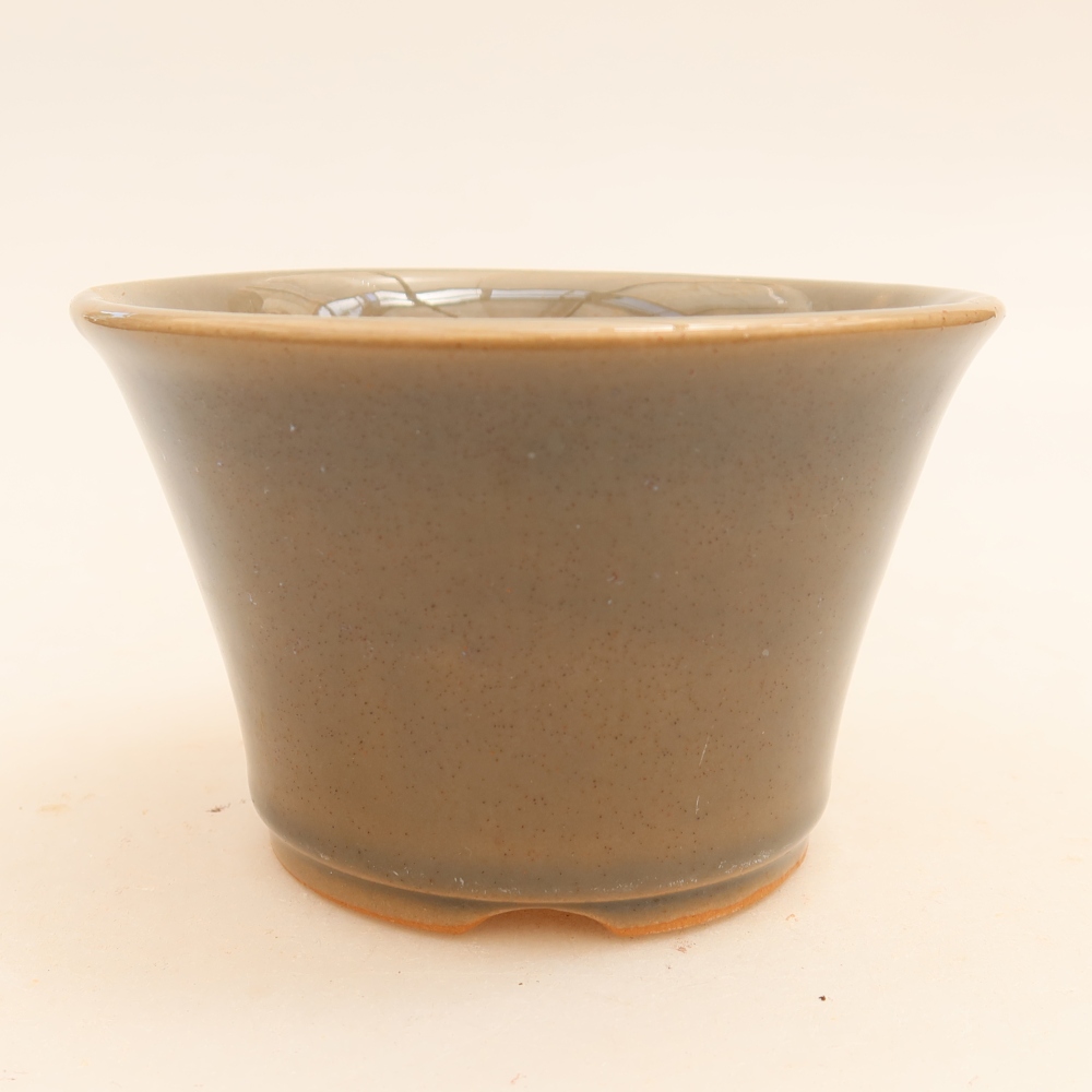 Pot à bonsaï en céramique 11 x 11 x 7 cm, couleur grise