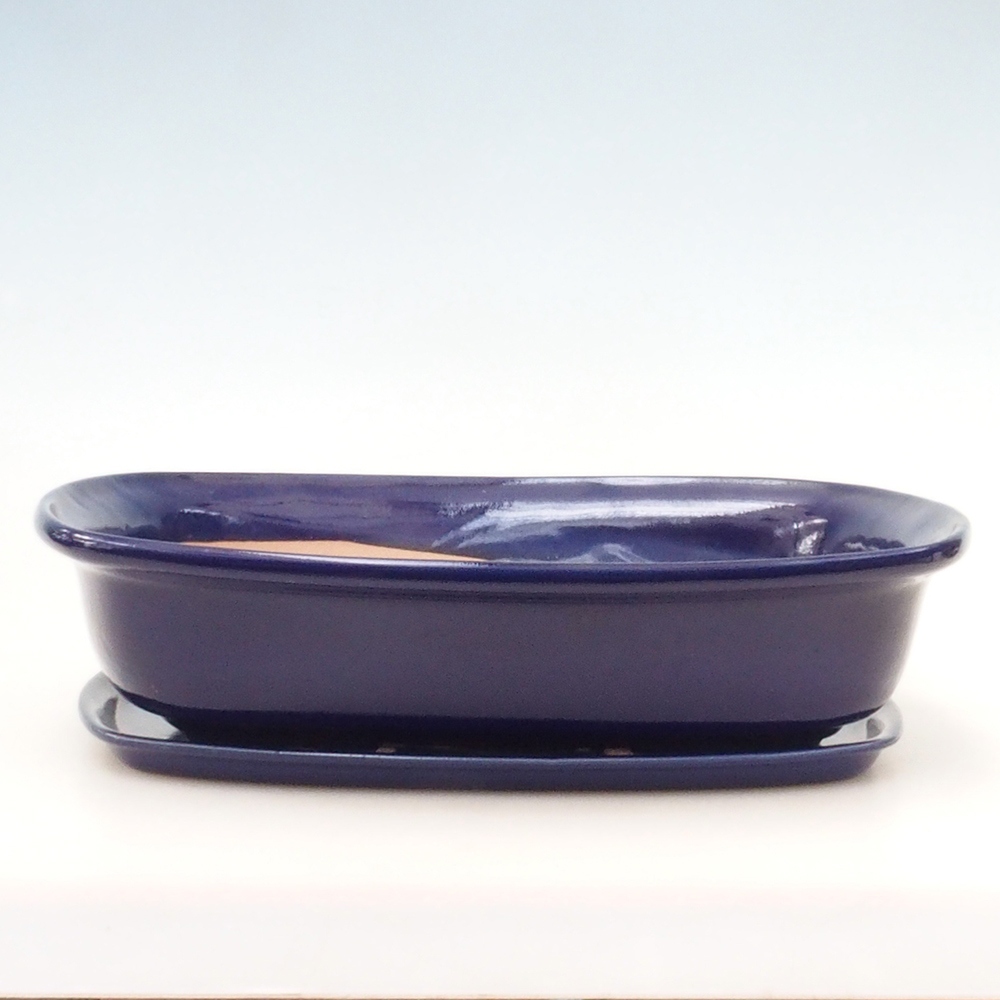 Bol Bonsaï + soucoupe H10 - 37 x 28 x 9 cm - bleu