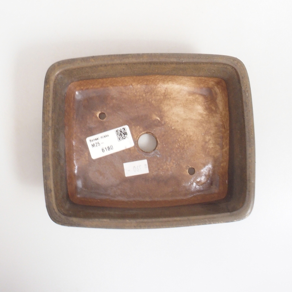 Bol à bonsaï en céramique 10 x 8,5 x 4 cm, brun